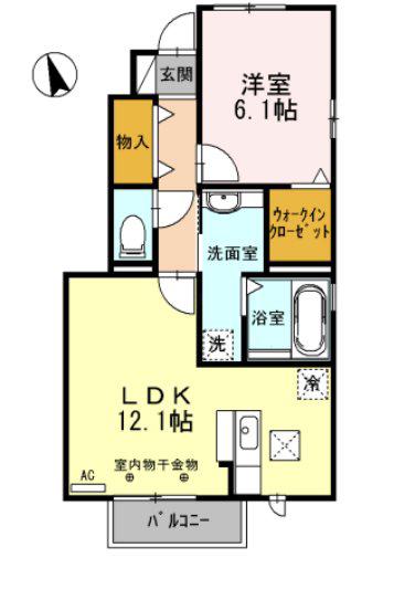 LIEN(1LDK/1階)の間取り写真