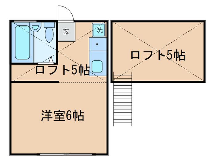 グレートとどろき(ワンルーム/2階)の間取り写真