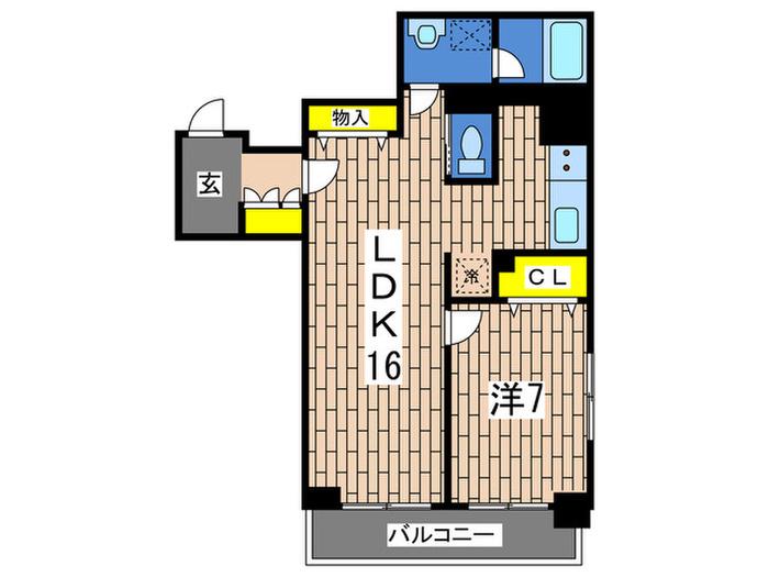URBAN東戸塚(1LDK/6階)の間取り写真