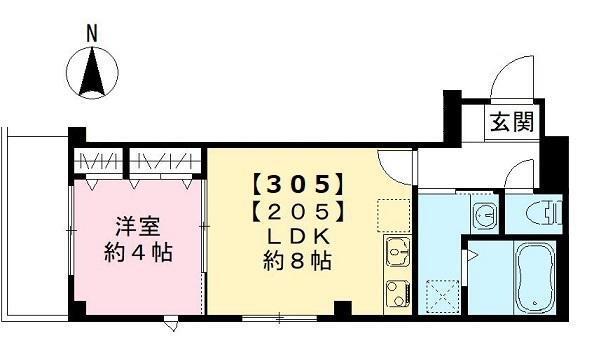 MAISON BLANCHE NAGAI BLANCHE NAGAI(1LDK/2階)の間取り写真