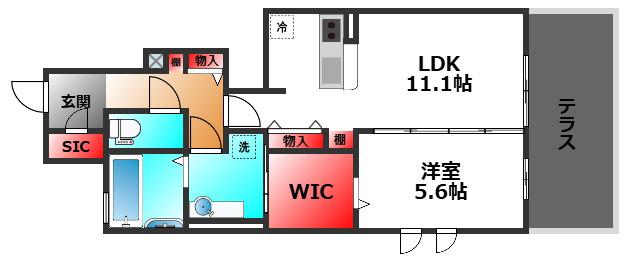 D HOUSE サウス(1LDK/1階)の間取り写真