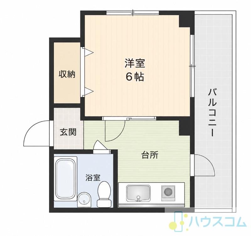 岩井ビル(1K/3階)の間取り写真