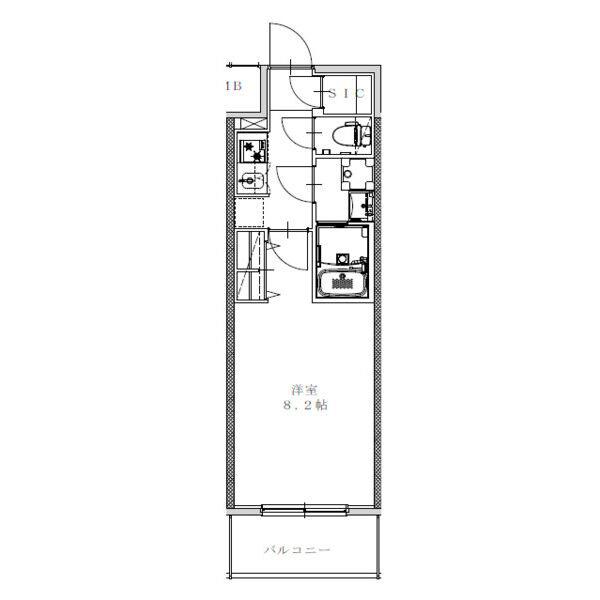 S-RESIDENCE金山ALTANO(1K/1階)の間取り写真