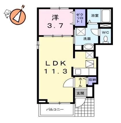 ルーチェ(1LDK/1階)の間取り写真