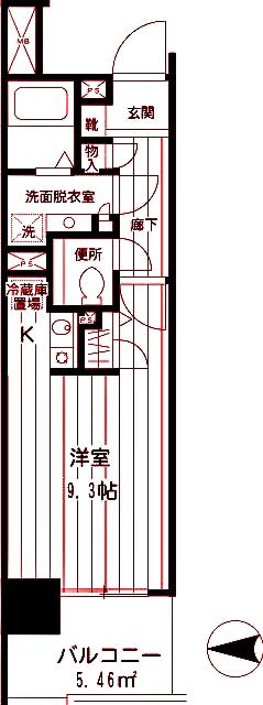 ナイスアーバン川崎ウエストモール(ワンルーム/3階)の間取り写真