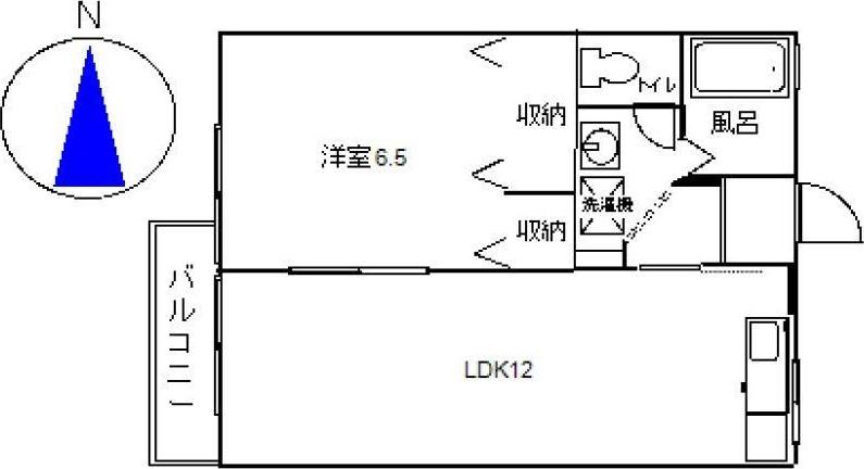 スカイハイツ葵(1LDK/1階)の間取り写真