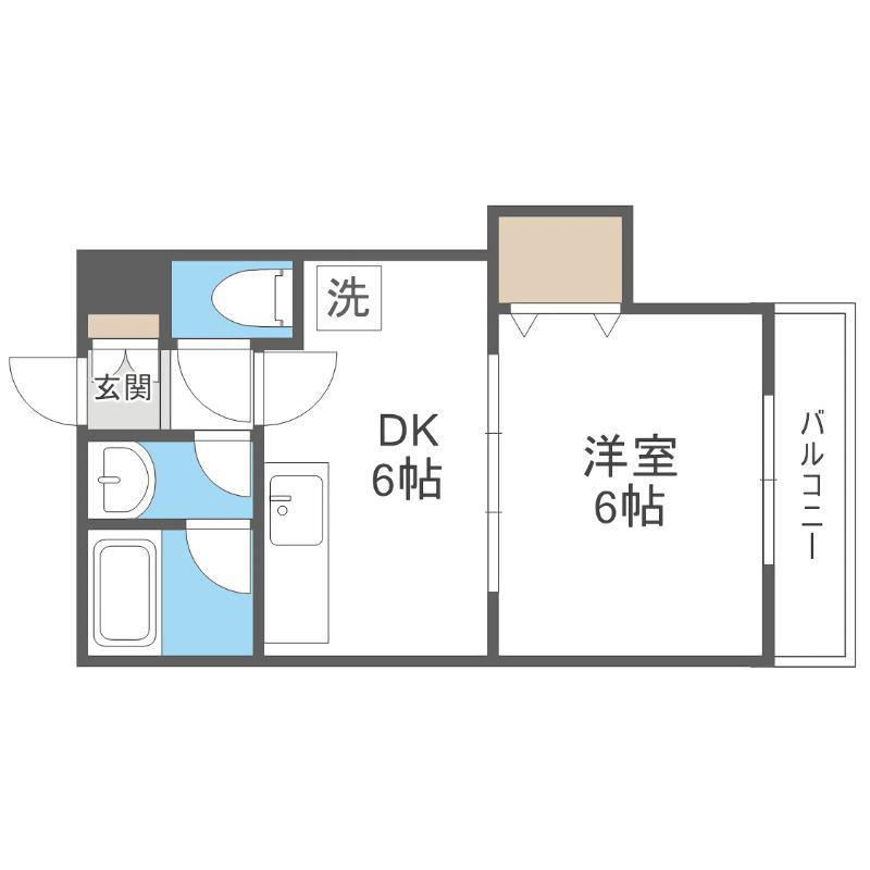 リゾルテ白石(1DK/2階)の間取り写真