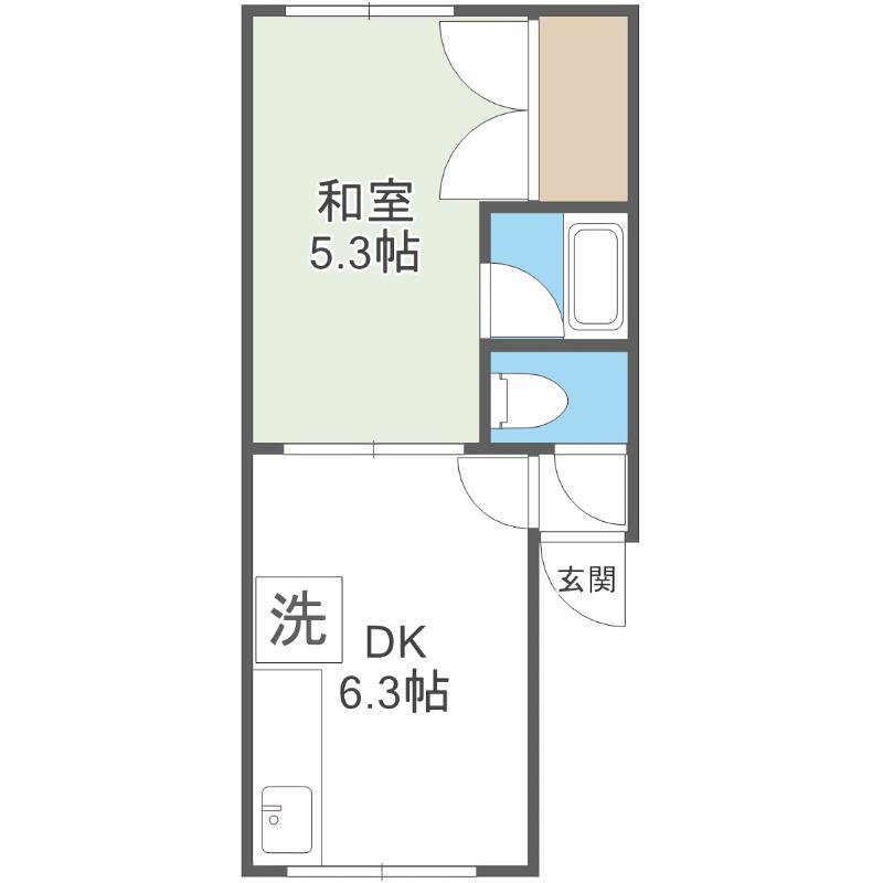 グァレンテ本郷(1DK/2階)の間取り写真