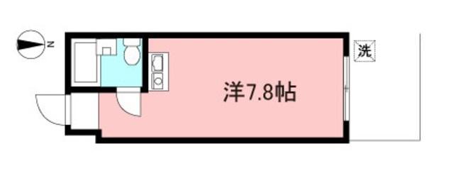 プライムハウス白楽(ワンルーム/4階)の間取り写真