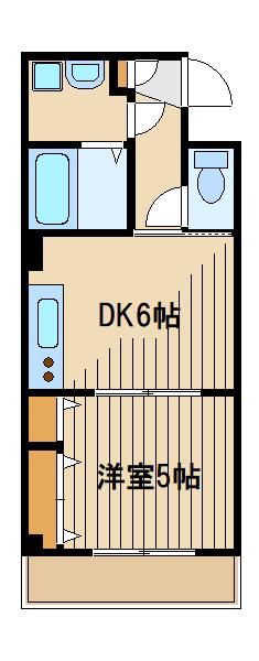 エクセレントF(1DK/2階)の間取り写真