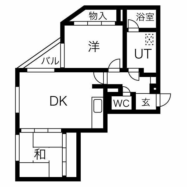 エレクトリシティズイ(2DK/5階)の間取り写真