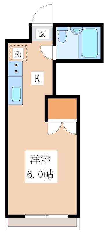 ドエル樋川(ワンルーム/2階)の間取り写真