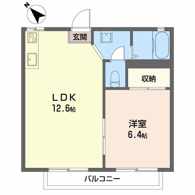 FRAGRANCEみゆき(1LDK/2階)の間取り写真