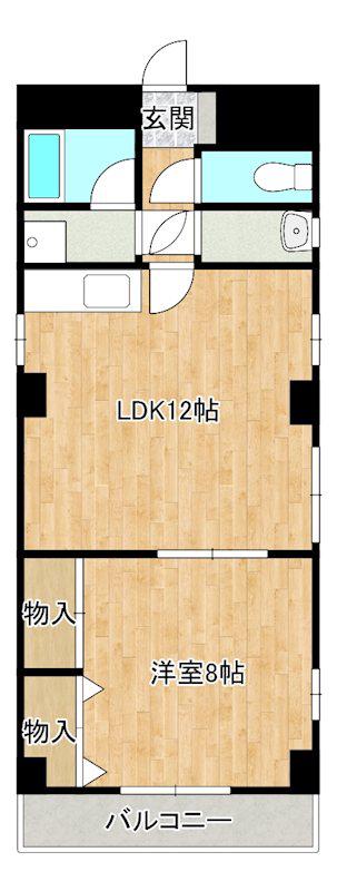 グリーンハウス(1LDK/3階)の間取り写真