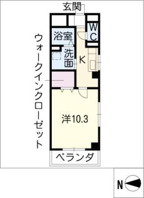 クラウンハイツ(1K/4階)の間取り写真
