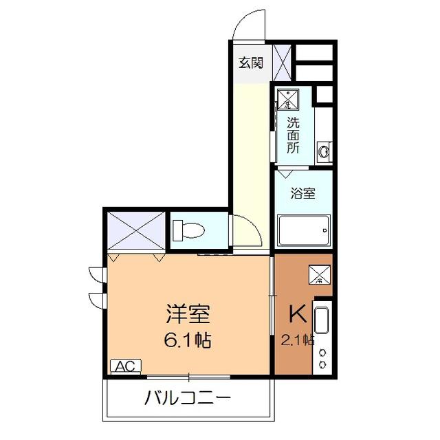 クレア イーストB(1K/3階)の間取り写真