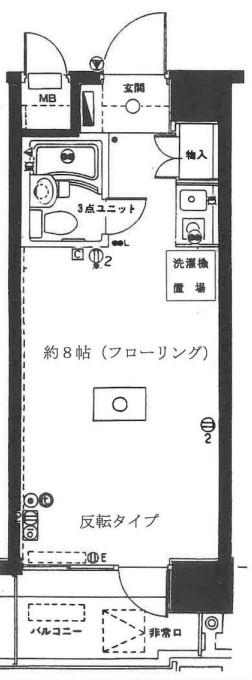 いずみニッテイハイツ北新宿(ワンルーム/2階)の間取り写真