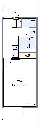 レオネクストふじみ野ヒルズ(1K/2階)の間取り写真