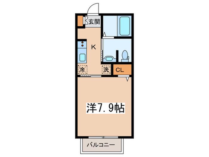 SCUDERIA府中(1K/2階)の間取り写真