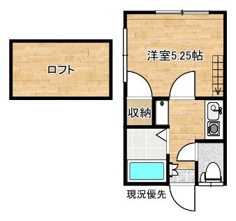 ルミエール西津田(1K/1階)の間取り写真
