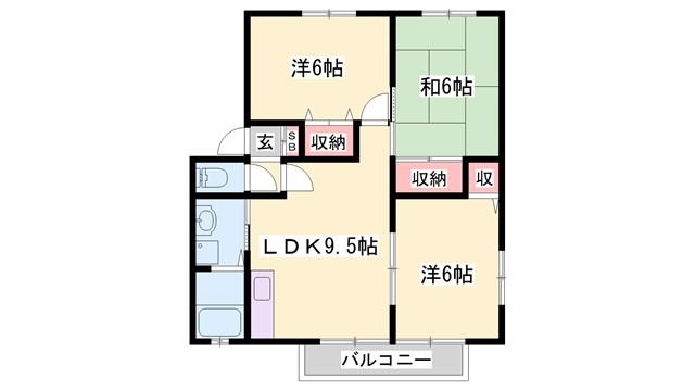 カサベルデ南山II(3LDK/1階)の間取り写真