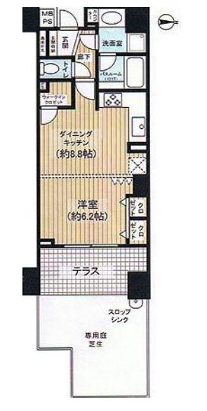 ライオンズプラザ西大島駅前(1LDK/1階)の間取り写真