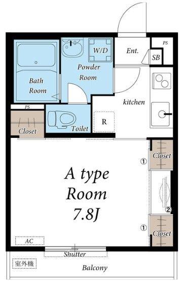 リブリ・リア(1K/1階)の間取り写真