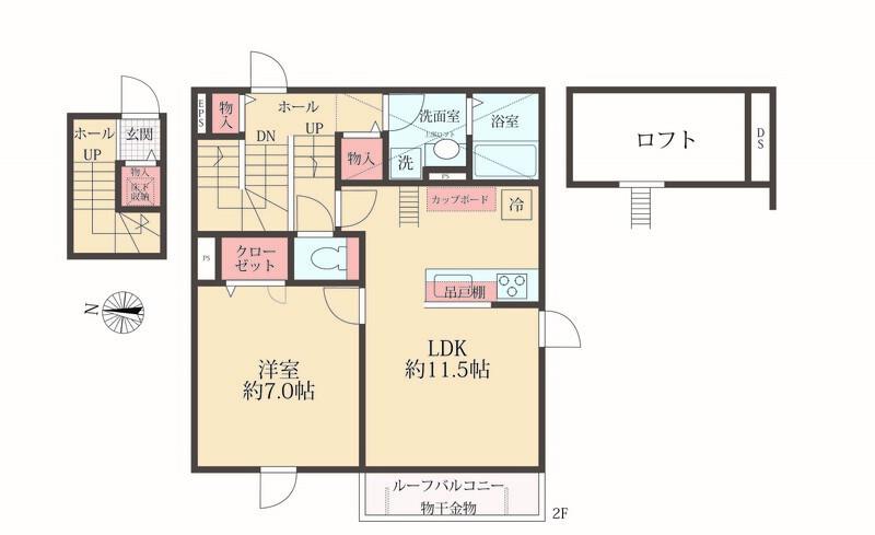 BELLE LEAD ROYALE(1LDK/2階)の間取り写真