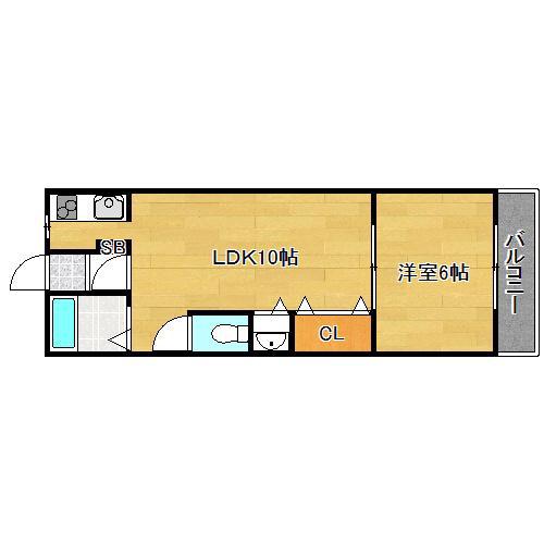 メゾンプランドール(1LDK/2階)の間取り写真