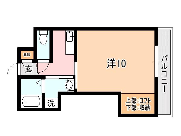 プログレスーエヌ(ワンルーム/3階)の間取り写真