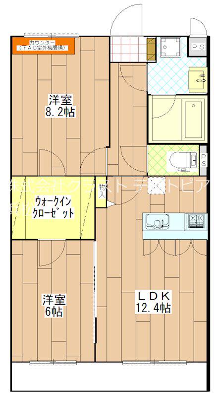アンベリール(2LDK/3階)の間取り写真