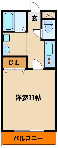 エクセルまつたに(1K/2階)の間取り写真