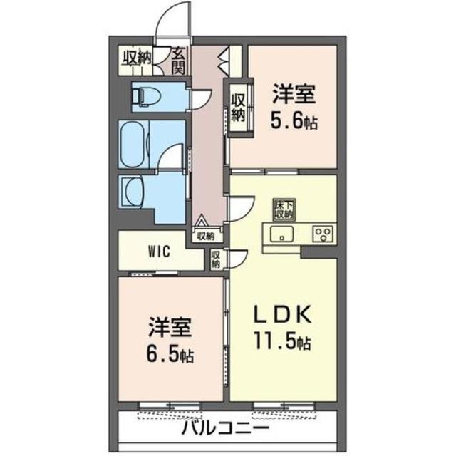グランシャリオ(2LDK/1階)の間取り写真