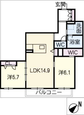 クオレールT&Y(2LDK/2階)の間取り写真