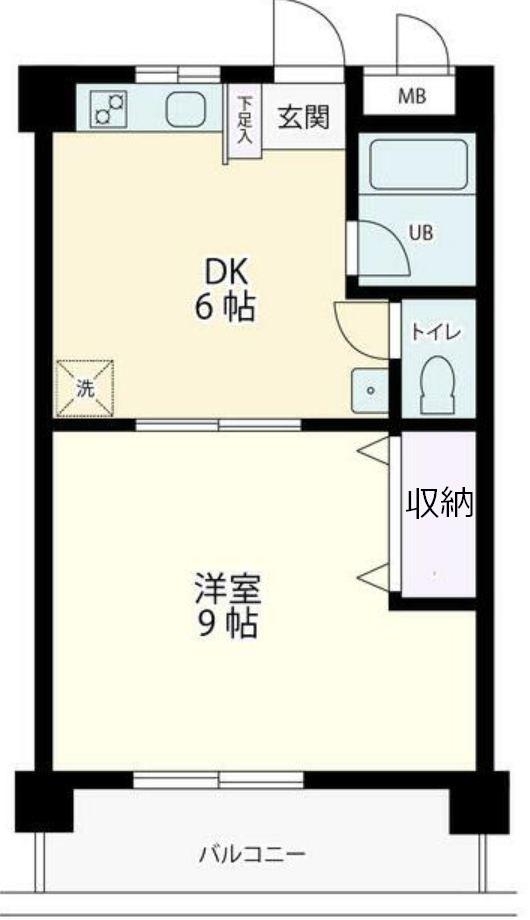 栄和ビル(1DK/2階)の間取り写真