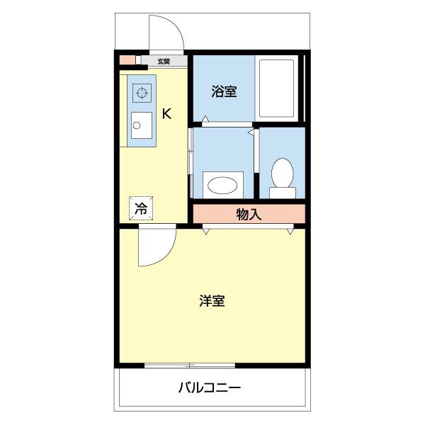 プレミール・N(1K/2階)の間取り写真