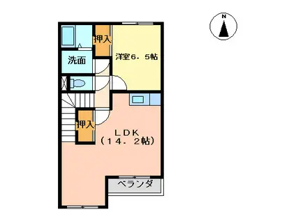 MAION AKI(1LDK/2階)の間取り写真