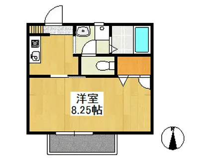 フォルムKS(1K/1階)の間取り写真
