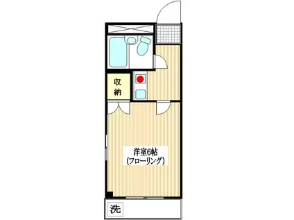 エンジェルパレス若葉町(1K/2階)の間取り写真