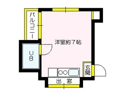 ローレルハイツ(ワンルーム/2階)の間取り写真