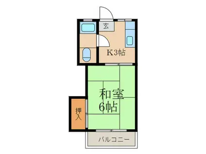 サンルーム神田(1K/2階)の間取り写真
