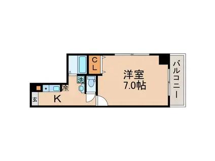 アクシオス中新町(1K/4階)の間取り写真