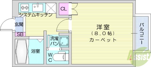 310エスポワール(1K/2階)の間取り写真