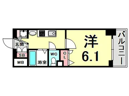 プレサンス神戸プレシャス(1K/7階)の間取り写真