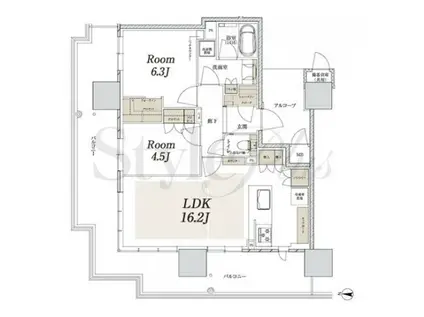 ザ ファインタワー久屋大通(2LDK/17階)の間取り写真