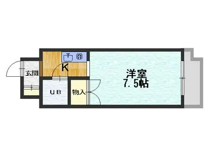 マンション福山(1K/5階)の間取り写真
