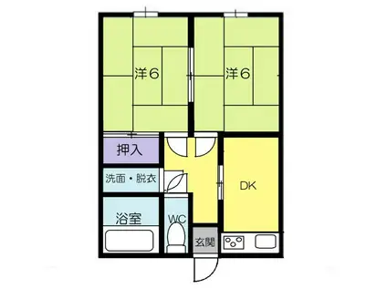 ＪＲ山陽本線 三原駅 徒歩13分 2階建 築53年(2K/2階)の間取り写真