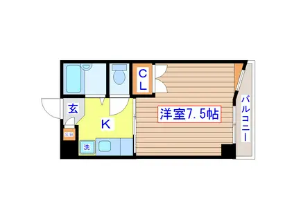旭コンフォート越路(1K/4階)の間取り写真