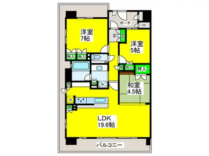 和泉府中レジデンスタワー(3LDK/11階)の間取り写真