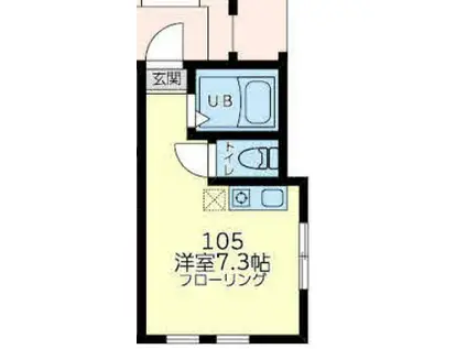 六花荘(ワンルーム/1階)の間取り写真
